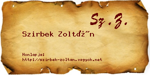 Szirbek Zoltán névjegykártya