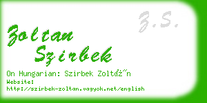 zoltan szirbek business card